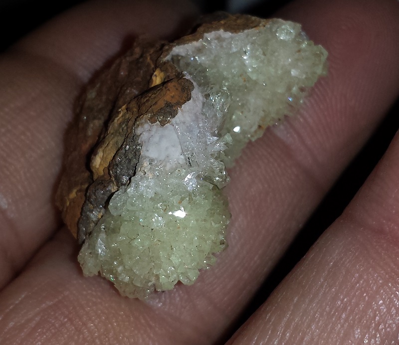 Calcite on Limonite