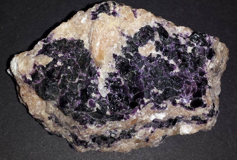 Dark purple Fluorite Crystals on Calcite