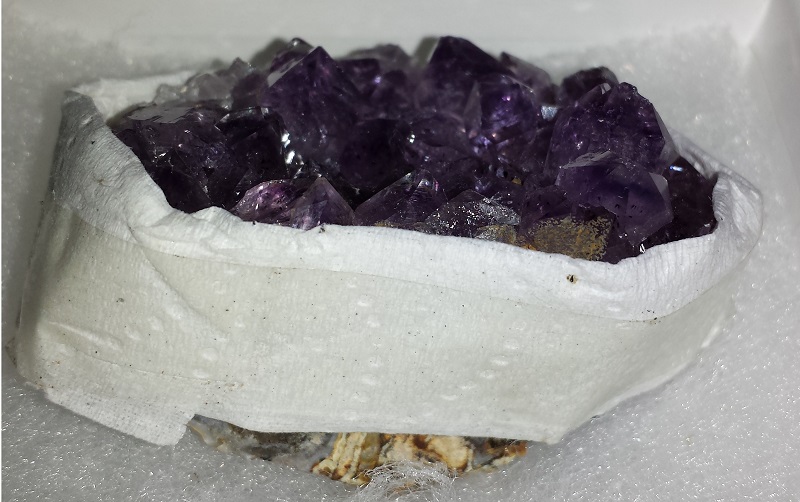 Amethyst crystal cluster on matrix