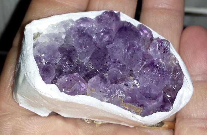 Amethyst crystal cluster on matrix