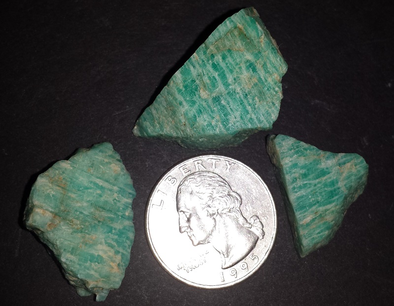 3 pieces of Amazonite