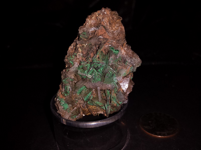 Barite and Malachite Crystals