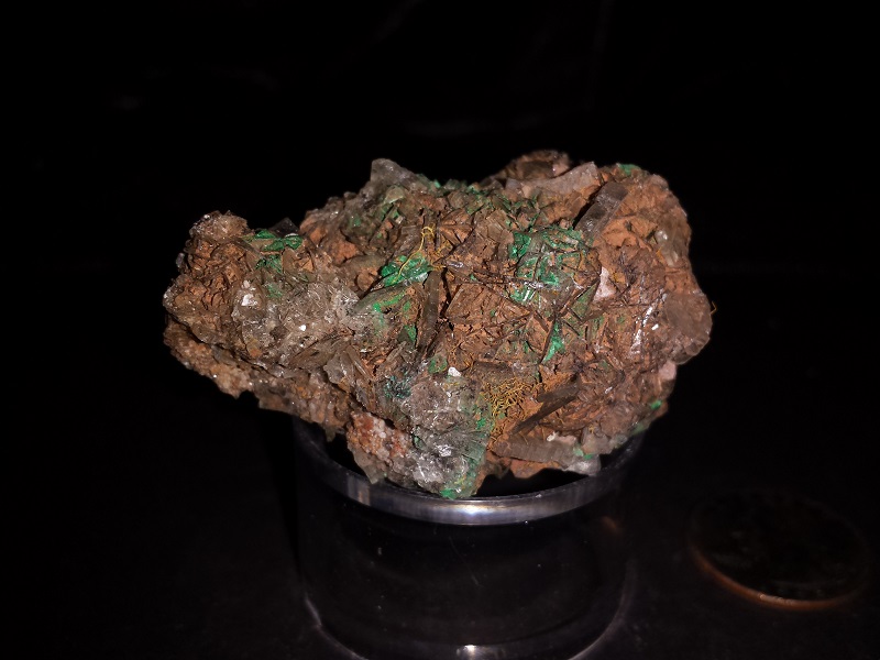 Barite and Malachite Crystals