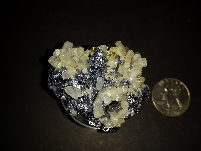 Calcite Crystals on Galena and Pyrite