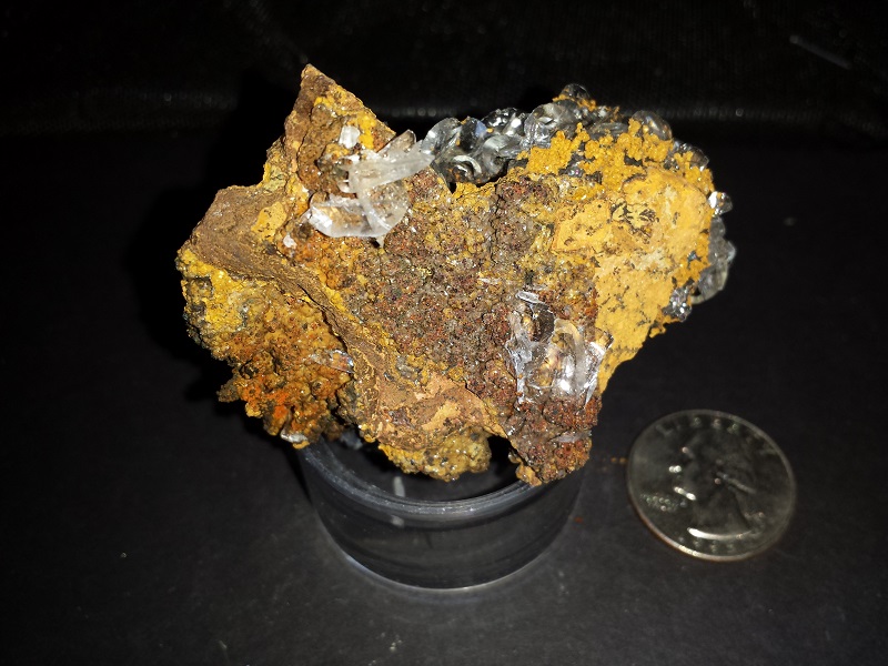 Limonite with crystal clear Calcite Crystals