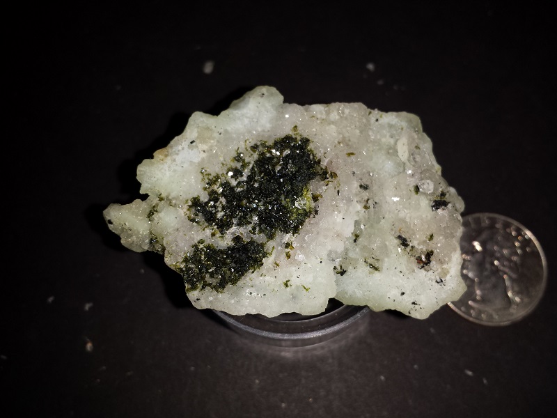 Prehnite with green Tourmaline specimen