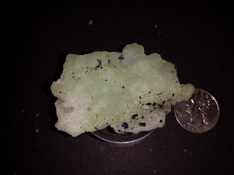 Prehnite with green Tourmaline specimen