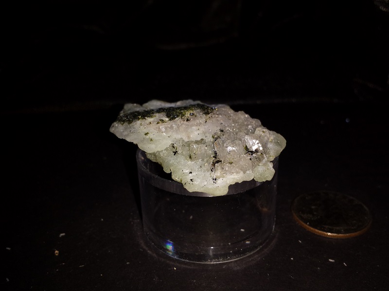 Prehnite with green Tourmaline specimen