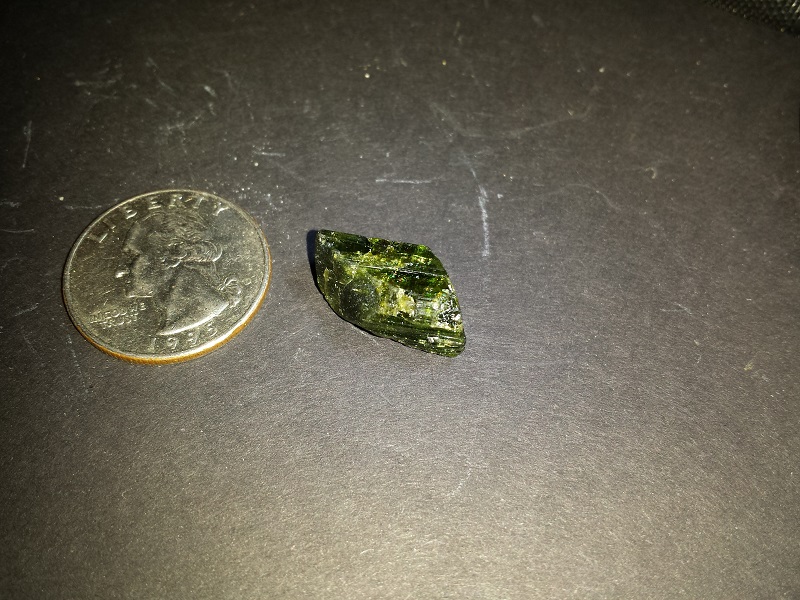 Three pieces of dark green Tourmaline