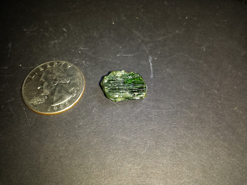 Three pieces of dark green Tourmaline