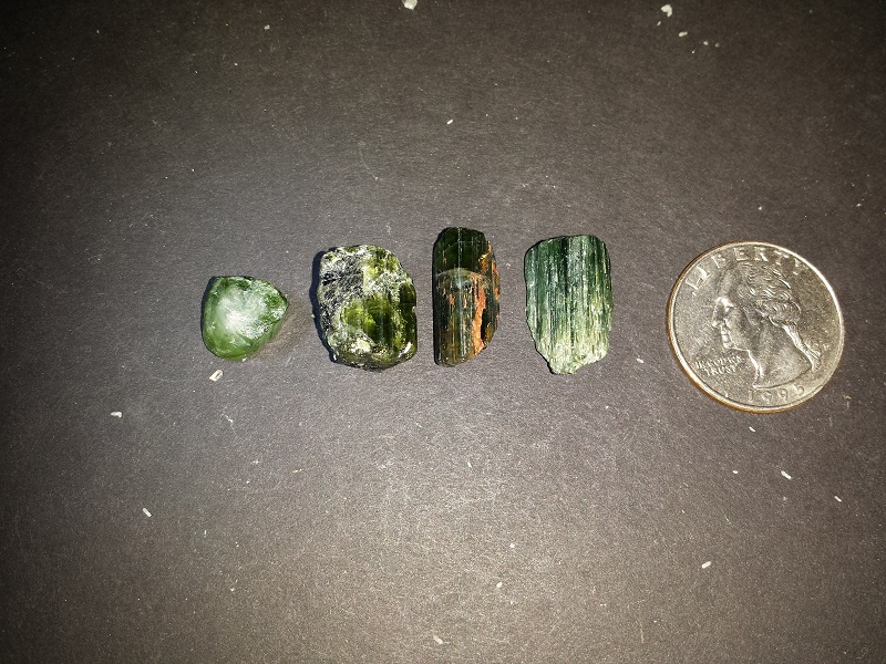 4 pieces of Green Tourmaline