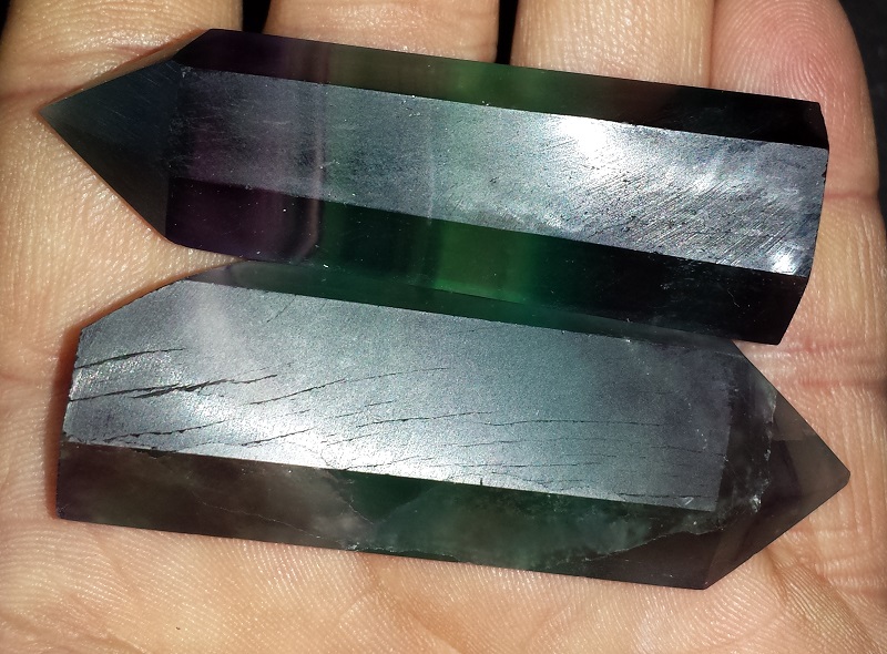 2 Rainbow Fluorite Wands