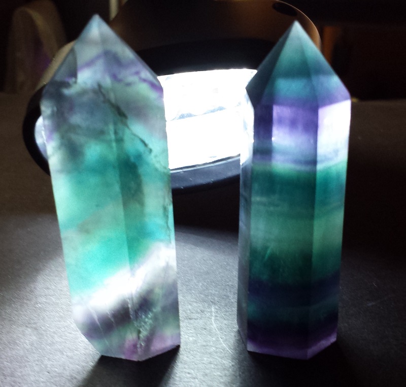 2 Rainbow Fluorite Wands