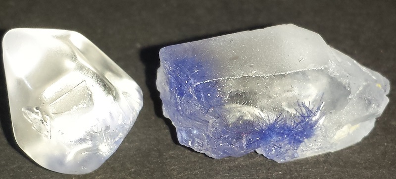 Dumortierite in Quartz Crystals