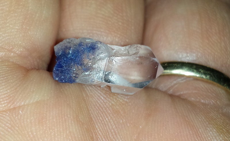 Blue Dumortierite Quartz Crystal