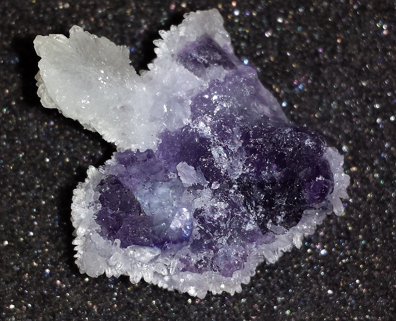 Dark Purple Fluorite on Calcite