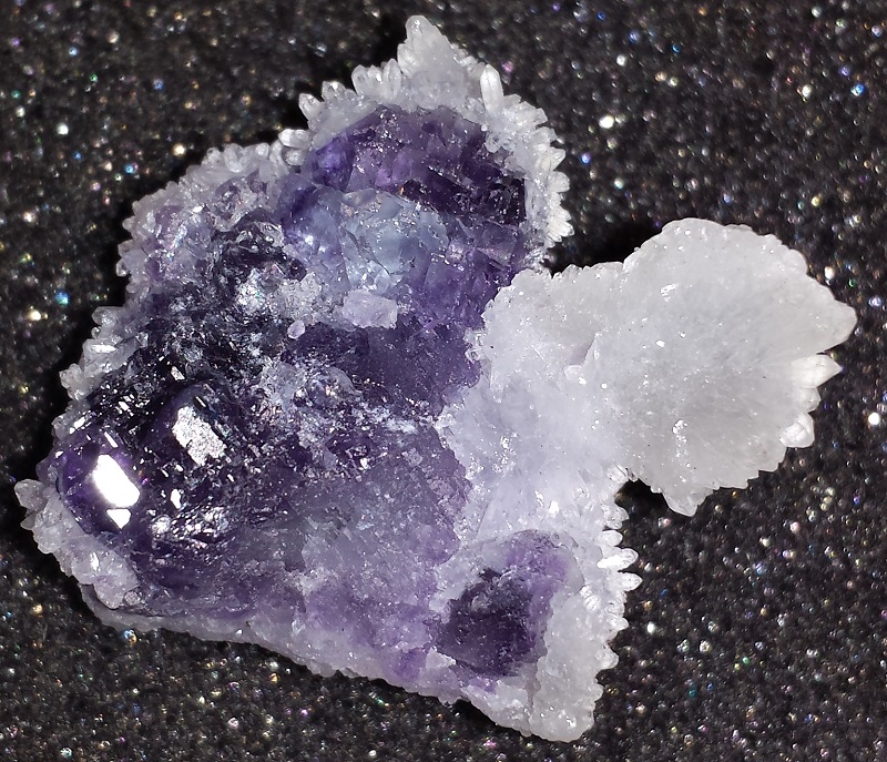 Dark Purple Fluorite on Calcite