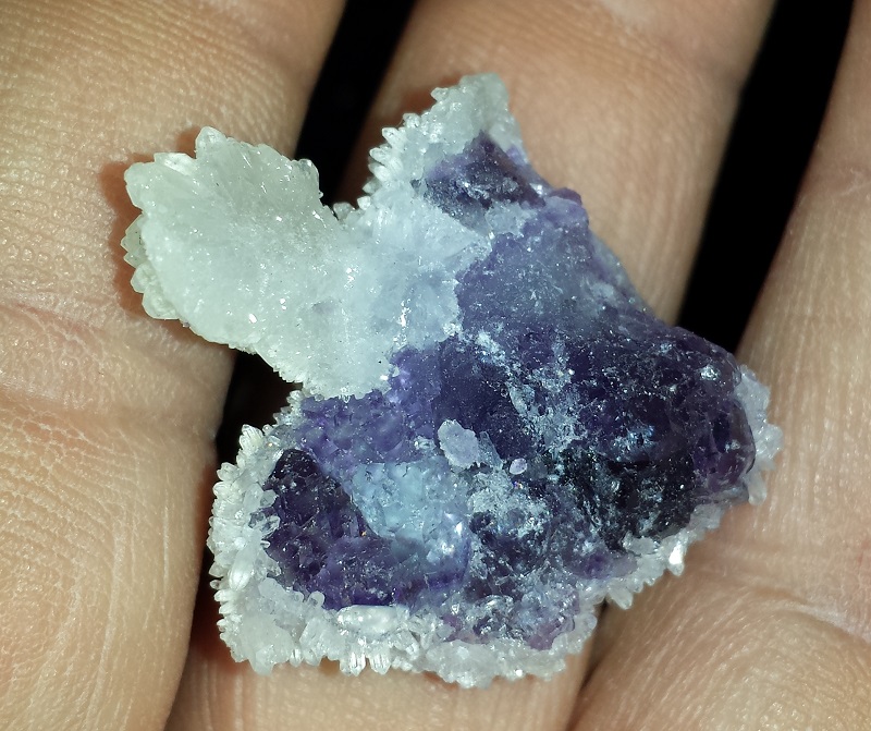 Dark Purple Fluorite on Calcite