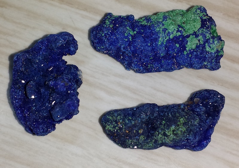 3 Azurite Crystals