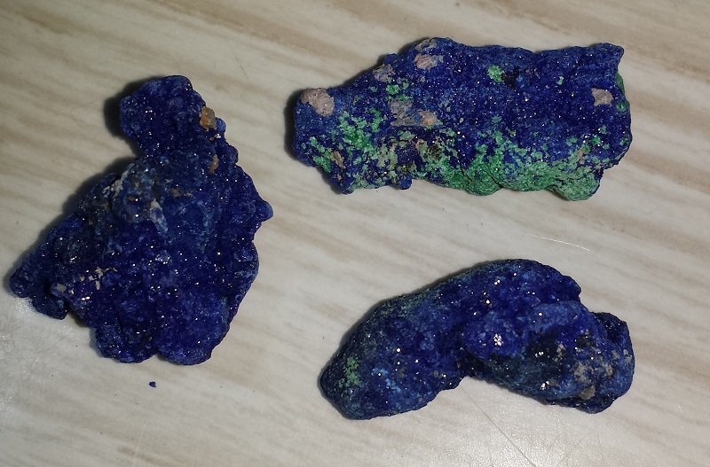 3 Azurite Crystals