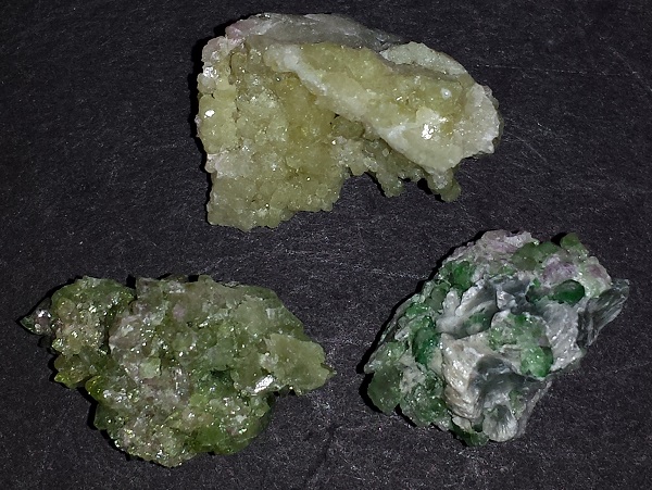 3 pieces of Vesuvianite