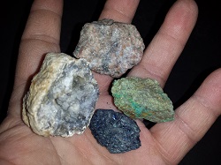 Calcite, Chalcopyrite, Unikite and Chrysocolla