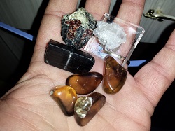 Tourmaline, Obsidian, Quartz, and Garnet