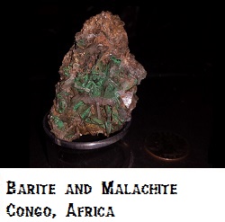 Barite and Malachite specimen