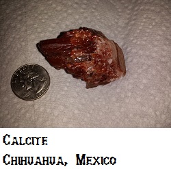 Red Calcite specimen