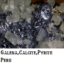 Galena, Calcite and Pyrite specimen