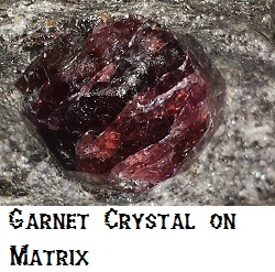 Garnet Crystal on matrix specimen